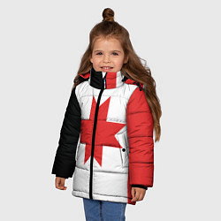 Куртка зимняя для девочки Флаг Удмуртии, цвет: 3D-светло-серый — фото 2