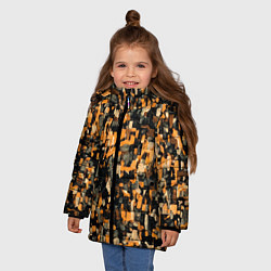 Куртка зимняя для девочки Мазки коричневой краски, цвет: 3D-светло-серый — фото 2