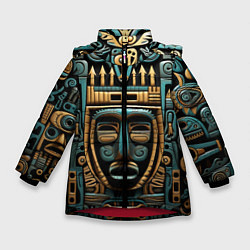 Зимняя куртка для девочки Орнамент с маской в египетском стиле