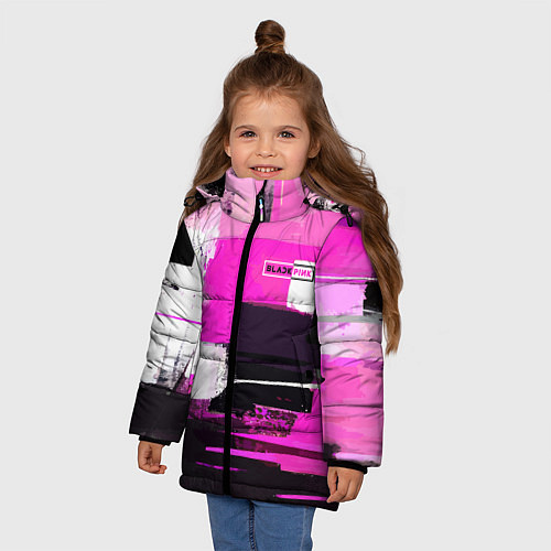 Зимняя куртка для девочки Black pink - girl-group - South Korea / 3D-Светло-серый – фото 3