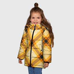 Куртка зимняя для девочки Желтая шотландская клетка, цвет: 3D-красный — фото 2