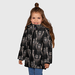 Куртка зимняя для девочки Коты любят рок-музыку, цвет: 3D-черный — фото 2