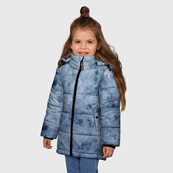 Куртка зимняя для девочки Абстракция - сине-серая грусть, цвет: 3D-светло-серый — фото 2