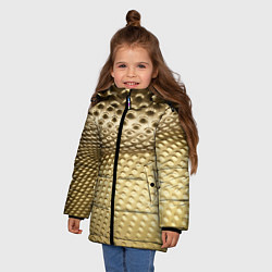 Куртка зимняя для девочки Золотая сетка абстракция, цвет: 3D-светло-серый — фото 2