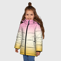 Куртка зимняя для девочки Розовый бежевый желтый градиент, цвет: 3D-светло-серый — фото 2
