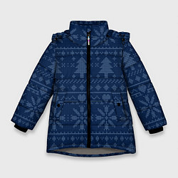 Зимняя куртка для девочки Зимние узоры в скандинавском стиле