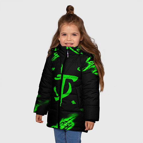 Зимняя куртка для девочки Doom symbol game / 3D-Светло-серый – фото 3