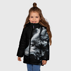 Куртка зимняя для девочки Дымный волк, цвет: 3D-светло-серый — фото 2