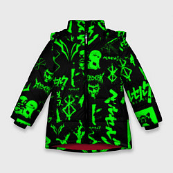 Куртка зимняя для девочки Berserk neon green, цвет: 3D-красный