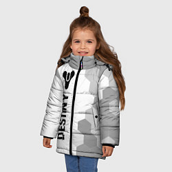 Куртка зимняя для девочки Destiny glitch на светлом фоне по-вертикали, цвет: 3D-черный — фото 2