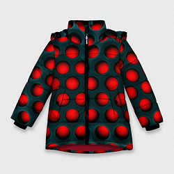 Куртка зимняя для девочки Перфорация на красном трипофобия, цвет: 3D-красный