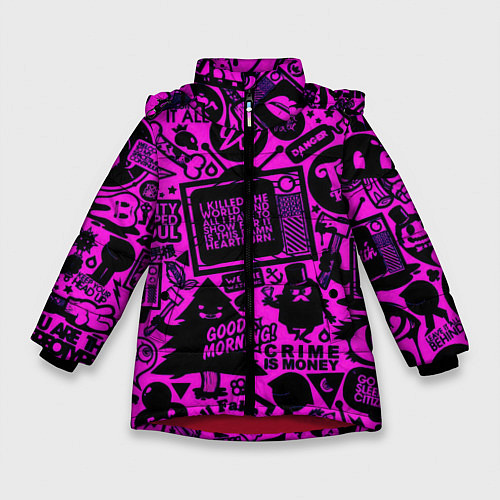 Зимняя куртка для девочки Абстракция ТВ шоу / 3D-Красный – фото 1