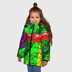 Куртка зимняя для девочки Кожаный рельеф, цвет: 3D-светло-серый — фото 2