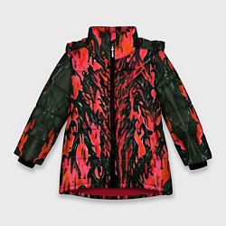 Куртка зимняя для девочки Демонический доспех красный, цвет: 3D-красный