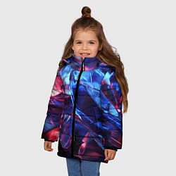 Куртка зимняя для девочки Синие алмазы, цвет: 3D-светло-серый — фото 2