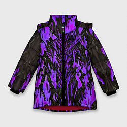 Зимняя куртка для девочки Демонический доспех фиолетовый