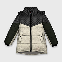 Куртка зимняя для девочки Ворон-Nevermore, цвет: 3D-светло-серый