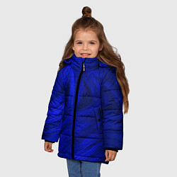 Куртка зимняя для девочки Текстура синей шерсти, цвет: 3D-черный — фото 2