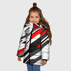 Куртка зимняя для девочки Ливерпуль - абстракция, цвет: 3D-светло-серый — фото 2