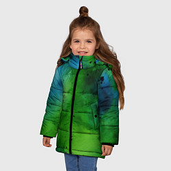 Куртка зимняя для девочки Акварелика, цвет: 3D-черный — фото 2
