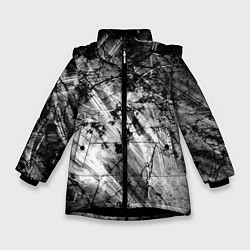 Зимняя куртка для девочки Чёрный мрамор