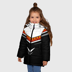 Куртка зимняя для девочки Индейские мотивы в наши дни, цвет: 3D-светло-серый — фото 2