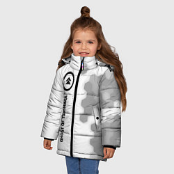 Куртка зимняя для девочки Ghost of Tsushima glitch на светлом фоне по-вертик, цвет: 3D-черный — фото 2