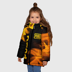 Куртка зимняя для девочки PUBG - gold fire gradient, цвет: 3D-черный — фото 2