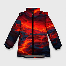 Куртка зимняя для девочки Текущая магма, цвет: 3D-светло-серый