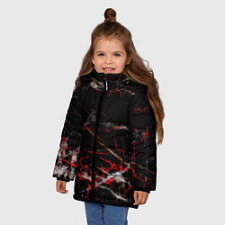 Куртка зимняя для девочки Красные узоры, цвет: 3D-черный — фото 2