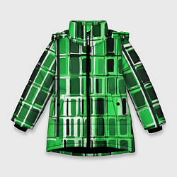 Зимняя куртка для девочки Зелёные прямоугольники