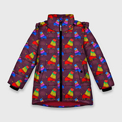 Зимняя куртка для девочки Разноцветное животное