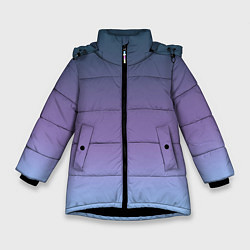 Куртка зимняя для девочки Градиент синий фиолетовый голубой, цвет: 3D-черный