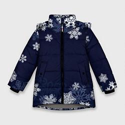 Куртка зимняя для девочки Воздушные снежинки, цвет: 3D-светло-серый