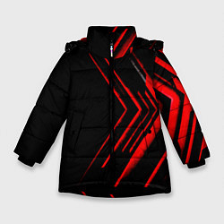 Куртка зимняя для девочки Красные стрелки, цвет: 3D-черный