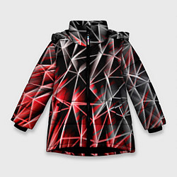 Куртка зимняя для девочки Текстуры сетка, цвет: 3D-черный