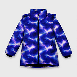 Куртка зимняя для девочки Разряд молний текстура, цвет: 3D-черный