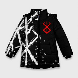Куртка зимняя для девочки Знак жертвы из аниме берсерк, цвет: 3D-черный