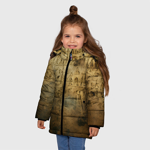 Зимняя куртка для девочки Древний папирус / 3D-Светло-серый – фото 3