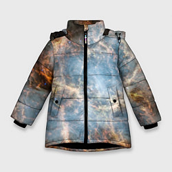 Куртка зимняя для девочки Крабовидная туманность, цвет: 3D-черный