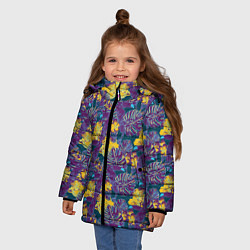 Куртка зимняя для девочки Тропический тукан, цвет: 3D-светло-серый — фото 2