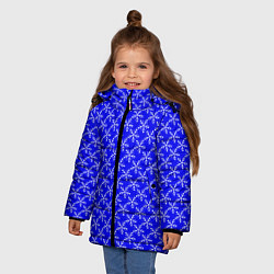 Куртка зимняя для девочки Паттерн снежинки синий, цвет: 3D-черный — фото 2