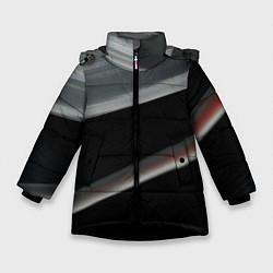 Куртка зимняя для девочки Black grey abstract, цвет: 3D-черный