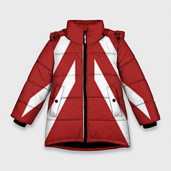 Куртка зимняя для девочки Дизайн с полосами шестидесятых, цвет: 3D-черный