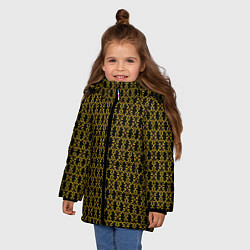 Куртка зимняя для девочки Узоры чёрно-золотой паттерн, цвет: 3D-черный — фото 2