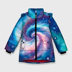 Куртка зимняя для девочки Галактический тай-дай, цвет: 3D-красный