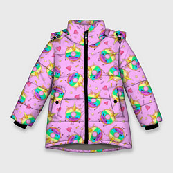 Зимняя куртка для девочки Пончики единороги