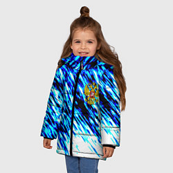 Куртка зимняя для девочки Россия герб спорт, цвет: 3D-светло-серый — фото 2