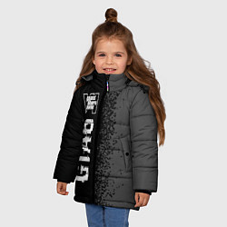 Куртка зимняя для девочки GTA6 glitch на темном фоне по-вертикали, цвет: 3D-черный — фото 2
