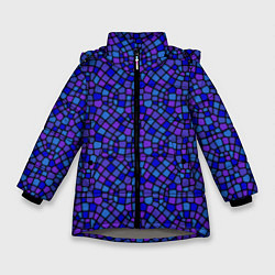 Куртка зимняя для девочки Паттерн витражной мозаики, цвет: 3D-светло-серый